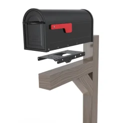 Architectural Mailboxes Black Galvanized Steel Mailbox Mounting Plate 12 L x 2 H x 6 W x 12 D in.