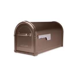 Architectural Mailboxes Hillsborough Classic Galvanized Steel Post Mount Copper Mailbox