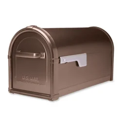 Architectural Mailboxes Hillsborough Classic Galvanized Steel Post Mount Copper Mailbox