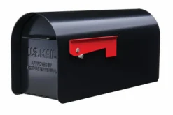 Architectural Mailboxes Ironside Contemporary Galvanized Steel Post Mount Black Mailbox