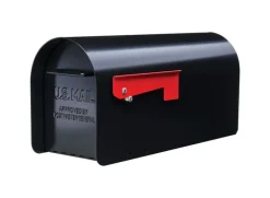 Architectural Mailboxes Ironside Contemporary Galvanized Steel Post Mount Black Mailbox