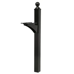 Architectural Mailboxes Landover 56.4 in. Powder Coated Black Aluminum/Steel Mailbox Post