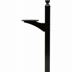 Architectural Mailboxes Landover 56.4 in. Powder Coated Black Aluminum/Steel Mailbox Post