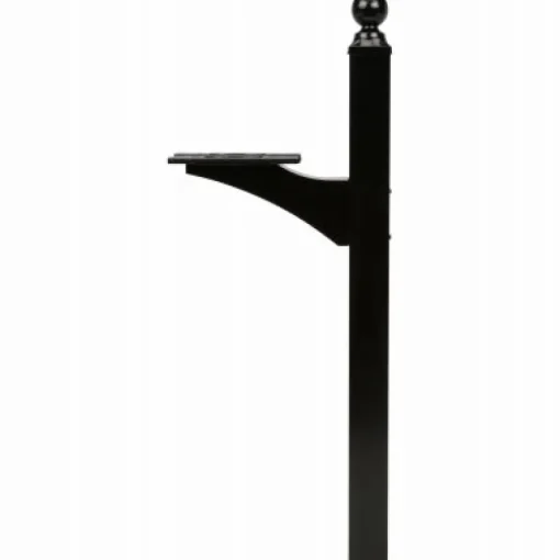 Architectural Mailboxes Landover 56.4 in. Powder Coated Black Aluminum/Steel Mailbox Post