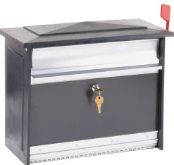 Architectural Mailboxes Mailsafe Contemporary Aluminum Wall Mount Black Locking Mailbox
