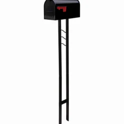Architectural Mailboxes Mailbox-To-Go Classic Galvanized Steel Post Mount Black Mailbox