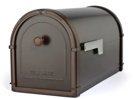 Architectural Mailboxes Rubbed Bronze Bellevue Modern Galvanized Steel Post Mount Mailbox