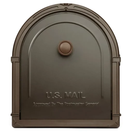Architectural Mailboxes Rubbed Bronze Bellevue Modern Galvanized Steel Post Mount Mailbox