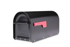 Architectural Mailboxes Sequoia Black Galvanized Steel Post Mount Mailbox 20.7 L x 9.7 H x 8 W in.