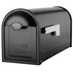 Architectural Mailboxes Winston Classic Galvanized Steel Post Mount Black Mailbox