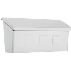 Architectural Mailboxes Wayland Contemporary Galvanized Steel Wall Mount White Mailbox