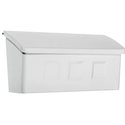 Architectural Mailboxes Wayland Contemporary Galvanized Steel Wall Mount White Mailbox