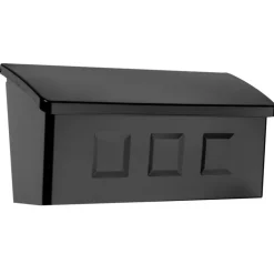 Architectural Mailboxes Wayland Contemporary Galvanized Steel Wall Mount Black Mailbox