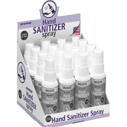 Aromar Unscented Liquid Hand Sanitizer Spray 2 oz. (Pack of 16)