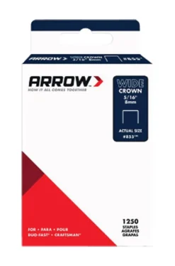Arrow #855 1/2 in. W X 5/16 in. L 18 Ga. Wide Crown Standard Staples 1250 pk