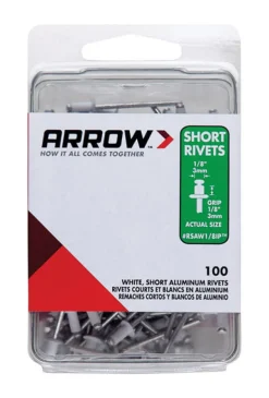 Arrow 1/8 in. D X 1/8 in. Aluminum Rivets White 100 pk