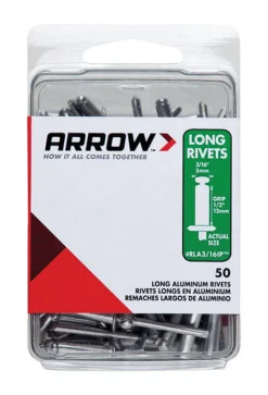 Arrow 3/16 in. D X 1/2 in. Aluminum Long Rivets Silver 50 pk