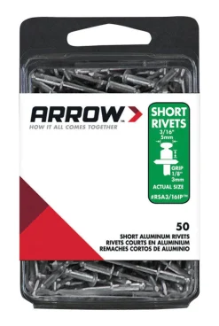 Arrow 3/16 in. D X 1/8 in. Aluminum Short Rivets Silver 50 pk