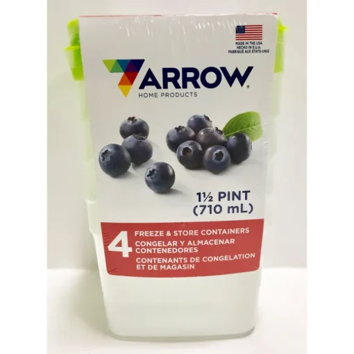 Arrow Home Products 1.5 pt White Food Storage Container 4 pk