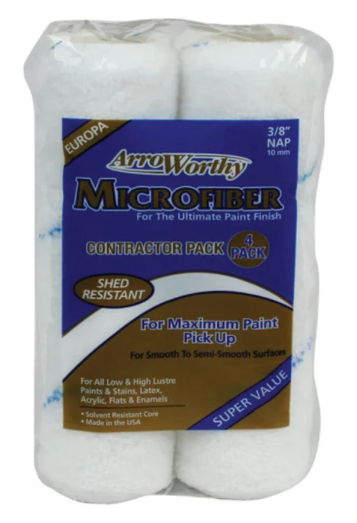 ArroWorthy Microfiber 9 in. W X 3/8 in. Paint Roller Cover 4 pk