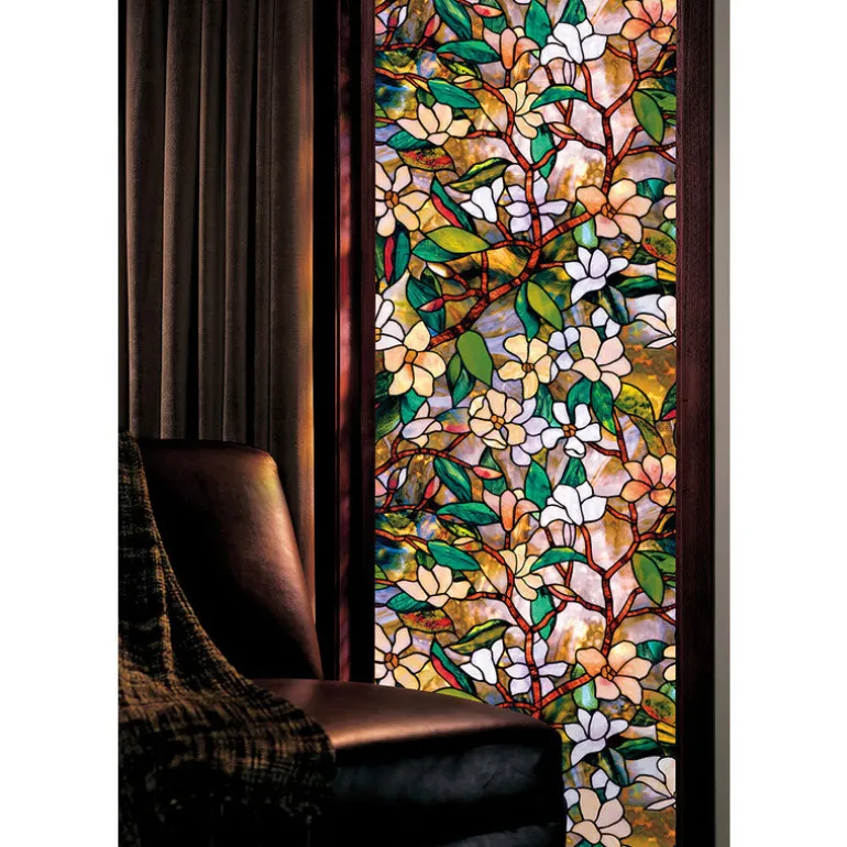 Artscape Multicolored Magnolia Indoor Window Film 24 in. W X 36 in. L