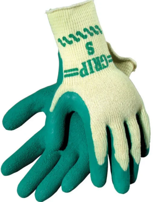Atlas Unisex Indoor and Outdoor Rubber Latex Coated Gardening Gloves Green/Yellow S 1 pair (Pack of 12)