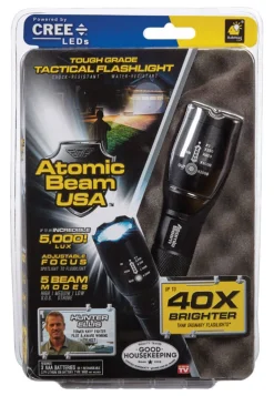 Atomic Beam Aluminum 1200 lm. Tough Grade Tactical Flashlight 2 L x 5-1/4 H x 1-1/2 W in.