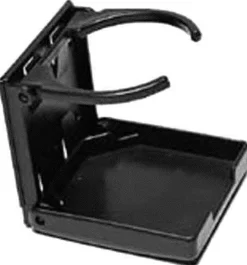 Attwood 11654-3 3-7/8" X 3-3/4" Black Fold-Up Single Rigid Ring Drink Holde