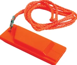 Attwood 11829-6 1-7/64" X 2-51/64" X 5/16" Orange Flat Safety Whistle