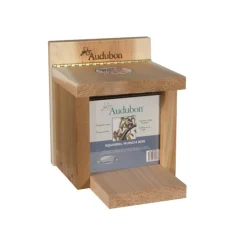 Audubon 2-Ports Handcrafted Brown Natural Cedar Squirrel Feeder 2 qt. Capacity 8.5 H x 7 W x 9 D in.