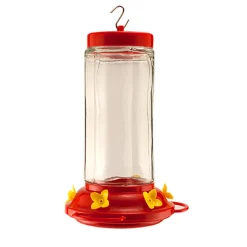 Audubon 6-Ports Red & Clear Glass Swirl Humming Bird Feeder 30 oz.