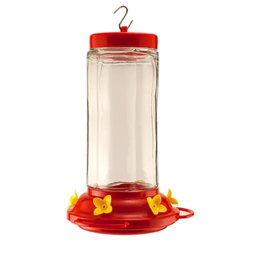Audubon 6-Ports Red & Clear Glass Swirl Humming Bird Feeder 30 oz.