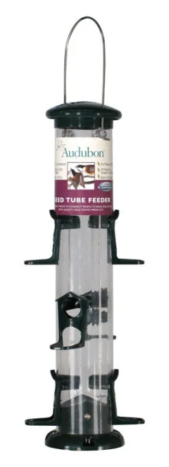 Audubon Wild Bird 2 lb Plastic Tube Bird Feeder 6 ports