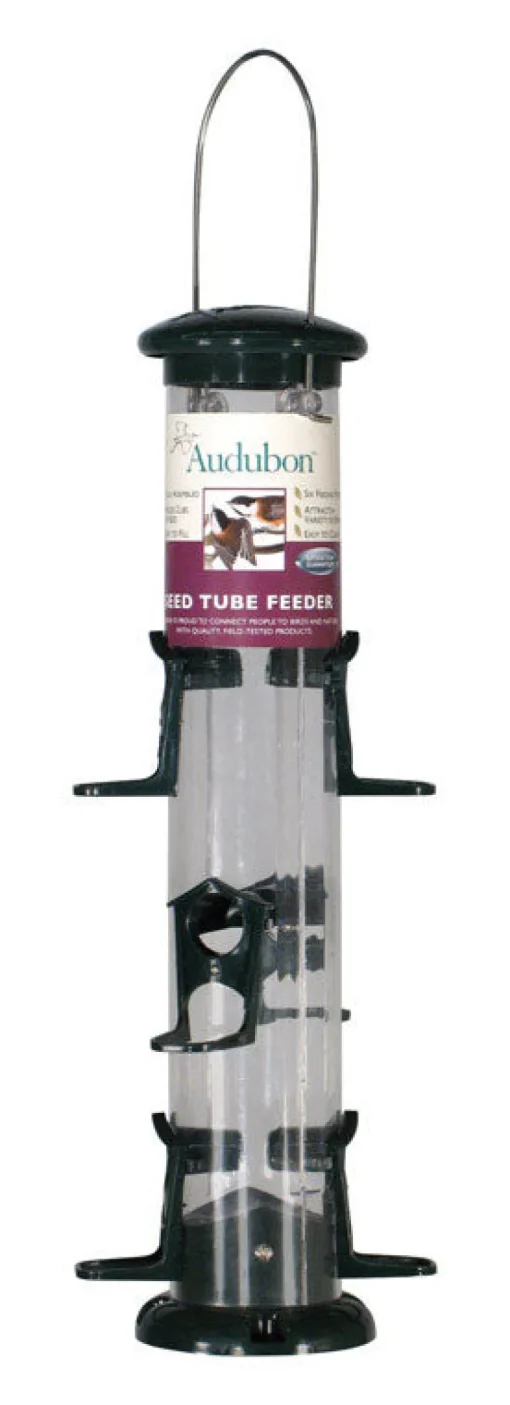 Audubon Wild Bird 2 lb Plastic Tube Bird Feeder 6 ports