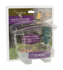 Audubon Wild Bird 1 lb Plastic Window Mount Bird Feeder 2 ports