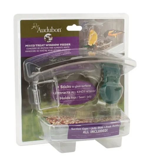 Audubon Wild Bird 1 lb Plastic Window Mount Bird Feeder 2 ports