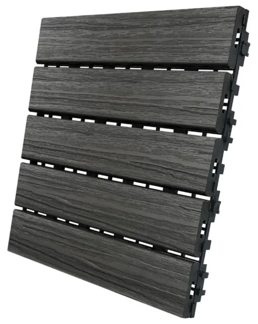 Aura 12 in. W X 12 in. L Driftwood Composite Balcony/Deck Tiles 6 sq ft