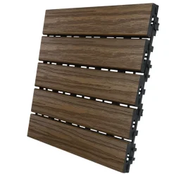 Aura 12 in. W X 12 in. L Walnut Composite Balcony/Deck Tiles 6 sq ft