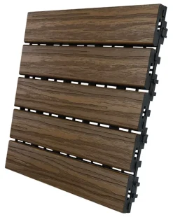 Aura 12 in. W X 12 in. L Walnut Composite Balcony/Deck Tiles 6 sq ft
