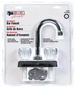 B & K Washerless Cartridge Two Handle Chrome Bar Faucet