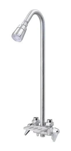 B & K Chrome Plated Brass Waterways 2.5 GPM 80 PSI Utility Shower Faucet with Soap Dish