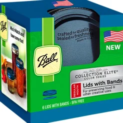 Ball Collection Elite Regular Mouth Canning Lids with Rubber Rings 6 pk