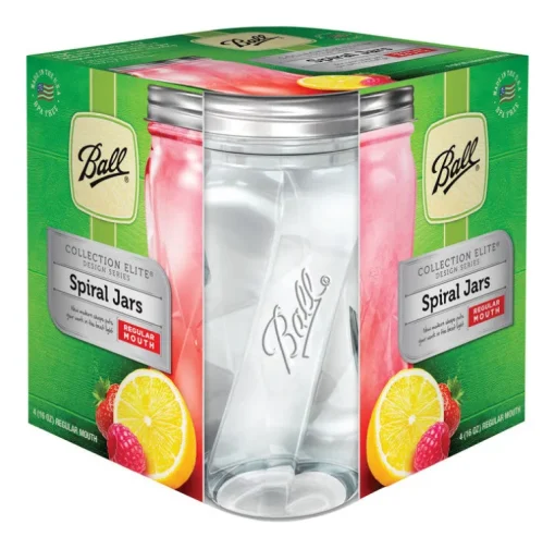 Ball Collection Elite Regular Mouth Canning Jar 1 pt. 4 pk (Pack of 4)