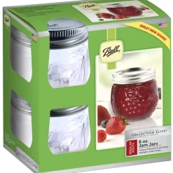Ball Elite Regular Mouth Jam Jar 8 oz 4 pk