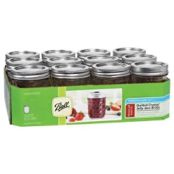 Ball Quilted Crystal Regular Mouth Jelly Jar 8 oz 12 pk