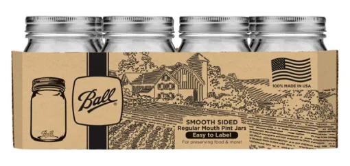 Ball Regular Mouth Mason Jar 1 pt 12 pk