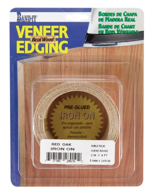 Band-It 2 in. W X 8 ft. L Prefinished Red Oak Wood Veneer Edge Banding