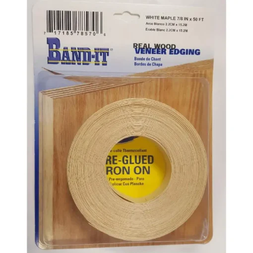 Band-It .030 in. X 7/8 in. W X 50 ft. L White Maple Real Wood Veneer Edging #2/BTR Premium Grade