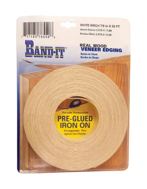 Band-It .030 in. X 7/8 in. W X 50 ft. L White Birch Real Wood Veneer Edging #2/BTR Premium Grade
