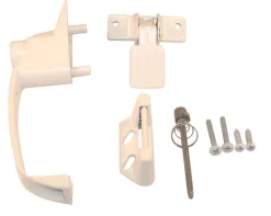 Barton Kramer Powder Coated White Aluminum Patio Door Handle Set 4 L x 1.25 W in.